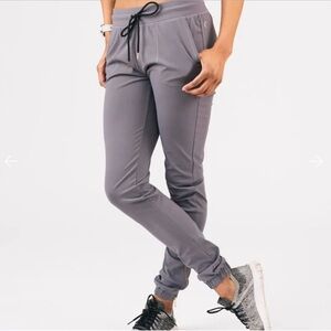 ZYIA Size XL Gray Zipper Peak Joggers. Like new